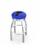 St. Louis Blues Chrome Swivel Barstool with Ribbed Accent Ring