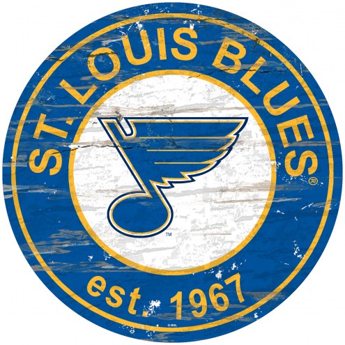 St. Louis Blues Distressed Round Sign