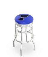 St. Louis Blues Double Ring Swivel Barstool with Ribbed Accent Ring