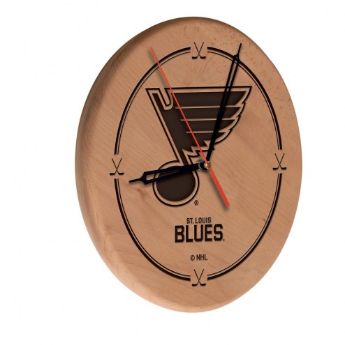 St. Louis Blues Laser Engraved Wood Clock