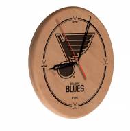 St. Louis Blues Laser Engraved Wood Clock
