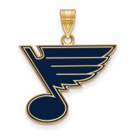 St. Louis Blues Sterling Silver Gold Plated Large Pendant