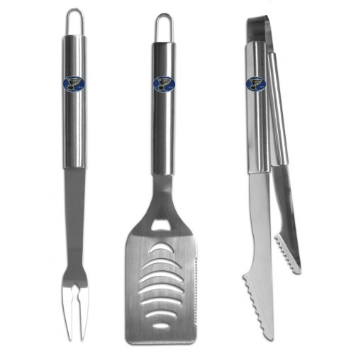St. Louis Blues 3 Piece Stainless Steel BBQ Set