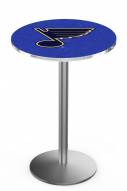 St. Louis Blues Stainless Steel Bar Table with Round Base