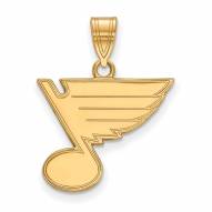 St. Louis Blues Sterling Silver Gold Plated Medium Pendant