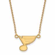 St. Louis Blues Sterling Silver Gold Plated Small Pendant Necklace