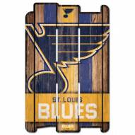 St. Louis Blues Wood Fence Sign