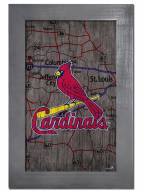 St. Louis Cardinals 11" x 19" City Map Framed Sign