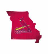 St. Louis Cardinals 12" Team Color Logo State Sign
