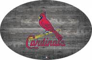 St. Louis Cardinals 46" Distressed Wood Oval Sign