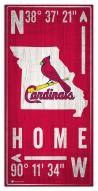 St. Louis Cardinals 6" x 12" Coordinates Sign