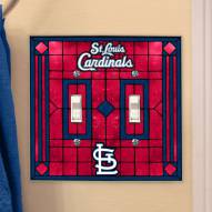 St. Louis Cardinals Glass Double Switch Plate Cover