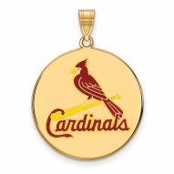 St. Louis Cardinals Sterling Silver Gold Plated Extra Large Enameled Disc Pendant