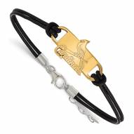 St. Louis Cardinals Gold Plated Sterling Silver Leather Bracelet