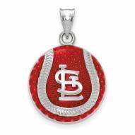 St. Louis Cardinals Sterling Silver Baseball Pendant
