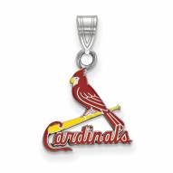 St. Louis Cardinals Sterling Silver Small Enameled Pendant