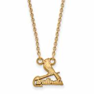St. Louis Cardinals Sterling Silver Gold Plated Small Pendant Necklace