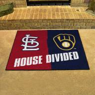 St. Louis Cardinals/Milwaukee Brewers House Divided Mat