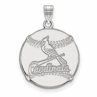 St. Louis Cardinals Sterling Silver Baseball Pendant