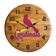 St. Louis Cardinals Oak Barrel Clock