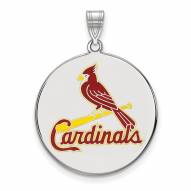St. Louis Cardinals Sterling Silver Extra Large Enameled Disc Pendant