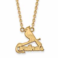 St. Louis Cardinals Sterling Silver Gold Plated Large Pendant Necklace