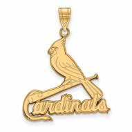 St. Louis Cardinals Sterling Silver Gold Plated Extra Large Pendant