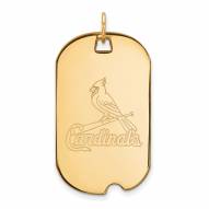 St. Louis Cardinals Sterling Silver Gold Plated Large Dog Tag