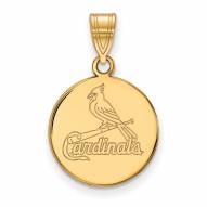 St. Louis Cardinals Sterling Silver Gold Plated Medium Disc Pendant