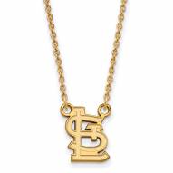 St. Louis Cardinals Sterling Silver Gold Plated Small Pendant Necklace