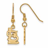 St. Louis Cardinals Sterling Silver Gold Plated Small Dangle Earrings