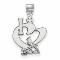 St. Louis Cardinals Sterling Silver Large I Love Logo Pendant