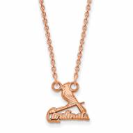 St. Louis Cardinals Sterling Silver Rose Gold Plated Small Pendant Necklace