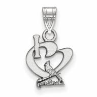 St. Louis Cardinals Sterling Silver Small I Love Logo Pendant