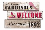 St. Louis Cardinals Welcome 3 Plank Sign