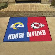 Los Angeles Rams/Kansas City Chiefs House Divided Mat