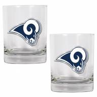 Los Angeles Rams Logo Rocks Glass - Set of 2