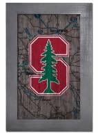 Stanford Cardinal 11" x 19" City Map Framed Sign