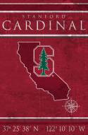 Stanford Cardinal 17" x 26" Coordinates Sign