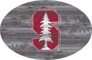 Stanford Cardinal 46" Distressed Wood Oval Sign