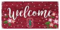 Stanford Cardinal 6" x 12" Floral Welcome Sign