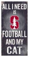 Stanford Cardinal 6" x 12" Football & My Cat Sign