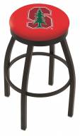 Stanford Cardinal Black Swivel Bar Stool with Accent Ring