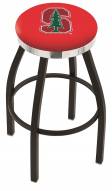 Stanford Cardinal Black Swivel Barstool with Chrome Accent Ring
