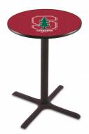 Stanford Cardinal Black Wrinkle Bar Table with Cross Base