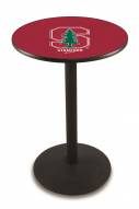 Stanford Cardinal Black Wrinkle Bar Table with Round Base