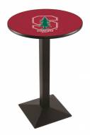Stanford Cardinal Black Wrinkle Pub Table with Square Base