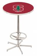 Stanford Cardinal Chrome Bar Table with Foot Ring