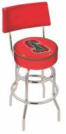 Stanford Cardinal Chrome Double Ring Swivel Barstool with Back