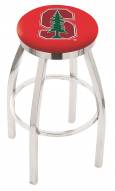 Stanford Cardinal Chrome Swivel Bar Stool with Accent Ring